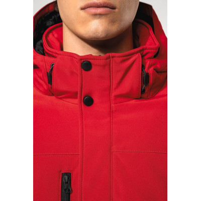 Men's hooded softshell lined parka